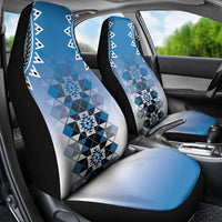 New Zealand Car Seat Cover Poutama Mix Blue Taniko Inspired Art LT05