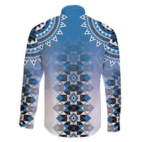 New Zealand Family Matching Tank Maxi Dress and Hawaiian Shirt Poutama Mix Blue Taniko Inspired Art LT05