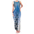 New Zealand Family Matching Tank Maxi Dress and Hawaiian Shirt Poutama Mix Blue Taniko Inspired Art LT05