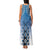 New Zealand Family Matching Tank Maxi Dress and Hawaiian Shirt Poutama Mix Blue Taniko Inspired Art LT05