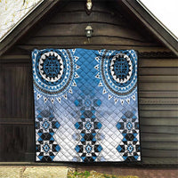 New Zealand Quilt Poutama Mix Blue Taniko Inspired Art LT05