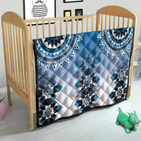 New Zealand Quilt Poutama Mix Blue Taniko Inspired Art LT05