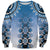 New Zealand Sweatshirt Poutama Mix Blue Taniko Inspired Art LT05