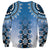 New Zealand Sweatshirt Poutama Mix Blue Taniko Inspired Art LT05