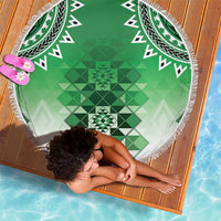 New Zealand Beach Blanket Poutama Mix Green Taniko Inspired Art LT05