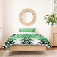 New Zealand Bedding Set Poutama Mix Green Taniko Inspired Art LT05