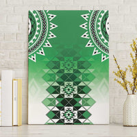 New Zealand Canvas Wall Art Poutama Mix Green Taniko Inspired Art LT05