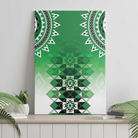 New Zealand Canvas Wall Art Poutama Mix Green Taniko Inspired Art LT05