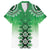 New Zealand Family Matching Long Sleeve Bodycon Dress and Hawaiian Shirt Poutama Mix Green Taniko Inspired Art LT05