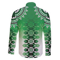 New Zealand Family Matching Tank Maxi Dress and Hawaiian Shirt Poutama Mix Green Taniko Inspired Art LT05