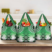 New Zealand Grocery Bag Poutama Mix Green Taniko Inspired Art