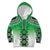 New Zealand Kid Hoodie Poutama Mix Green Taniko Inspired Art LT05