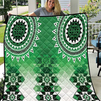 New Zealand Quilt Poutama Mix Green Taniko Inspired Art LT05