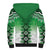 New Zealand Sherpa Hoodie Poutama Mix Green Taniko Inspired Art LT05