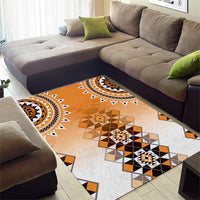 New Zealand Area Rug Poutama Mix Orange Taniko Inspired Art LT05