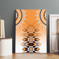 New Zealand Canvas Wall Art Poutama Mix Orange Taniko Inspired Art LT05
