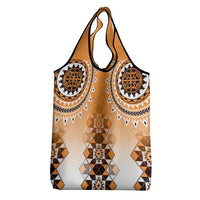 New Zealand Grocery Bag Poutama Mix Orange Taniko Inspired Art