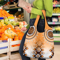 New Zealand Grocery Bag Poutama Mix Orange Taniko Inspired Art
