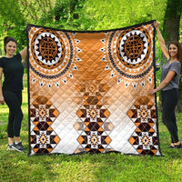 New Zealand Quilt Poutama Mix Orange Taniko Inspired Art LT05