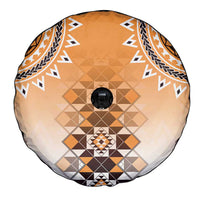 New Zealand Spare Tire Cover Poutama Mix Orange Taniko Inspired Art LT05