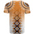 New Zealand T Shirt Poutama Mix Orange Taniko Inspired Art LT05