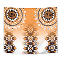 New Zealand Tapestry Poutama Mix Orange Taniko Inspired Art LT05