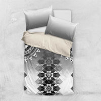New Zealand Bedding Set Poutama Mix Gray Taniko Inspired Art LT05