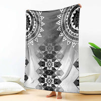 New Zealand Blanket Poutama Mix Gray Taniko Inspired Art LT05