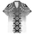 New Zealand Family Matching Off The Shoulder Long Sleeve Dress and Hawaiian Shirt Poutama Mix Gray Taniko Inspired Art LT05