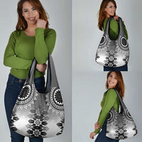 New Zealand Grocery Bag Poutama Mix Gray Taniko Inspired Art