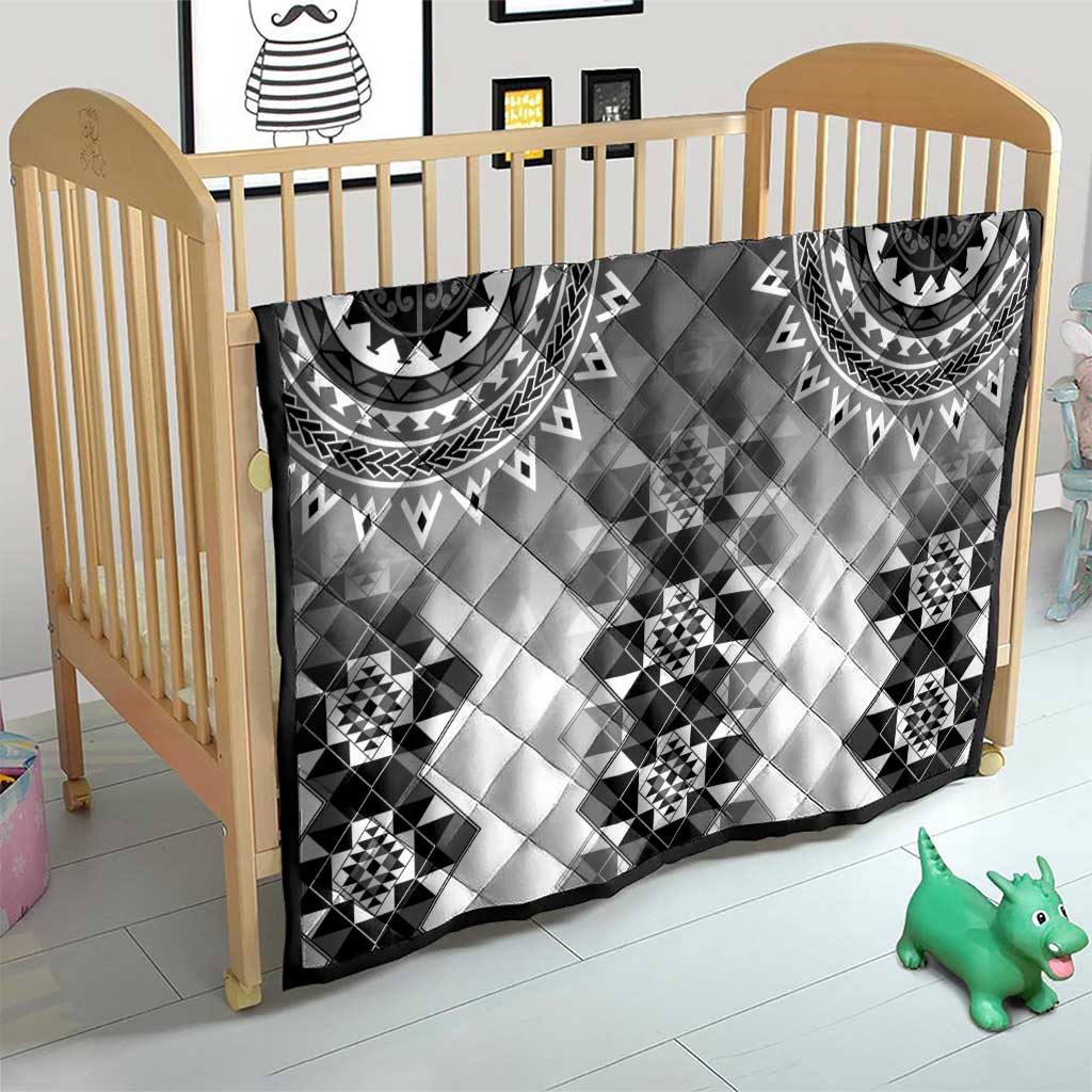 New Zealand Quilt Poutama Mix Gray Taniko Inspired Art LT05