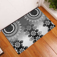 New Zealand Rubber Doormat Poutama Mix Gray Taniko Inspired Art LT05
