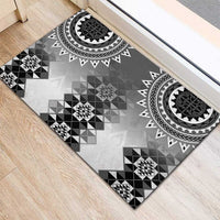 New Zealand Rubber Doormat Poutama Mix Gray Taniko Inspired Art LT05
