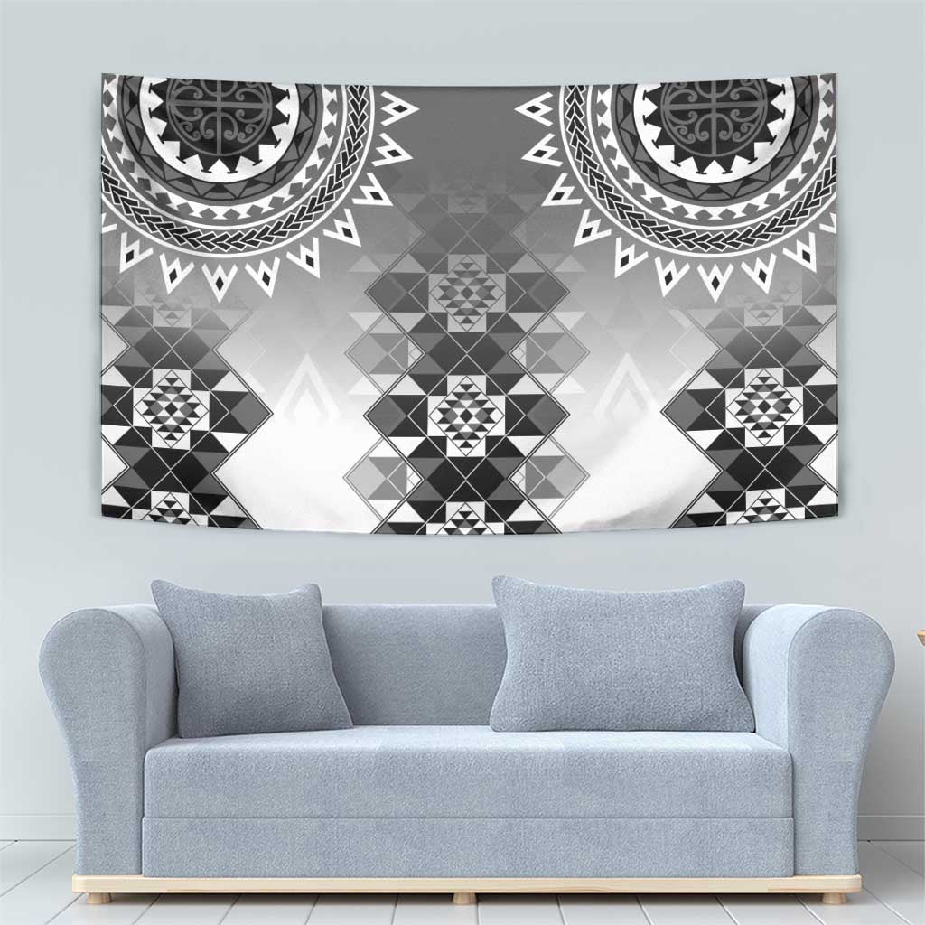 New Zealand Tapestry Poutama Mix Gray Taniko Inspired Art LT05