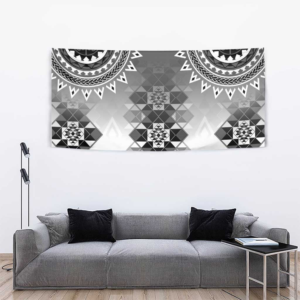 New Zealand Tapestry Poutama Mix Gray Taniko Inspired Art LT05