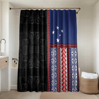Samoa Flag Bathroom Set Ula Fala With Samoan Siapo - Polynesian Pride
