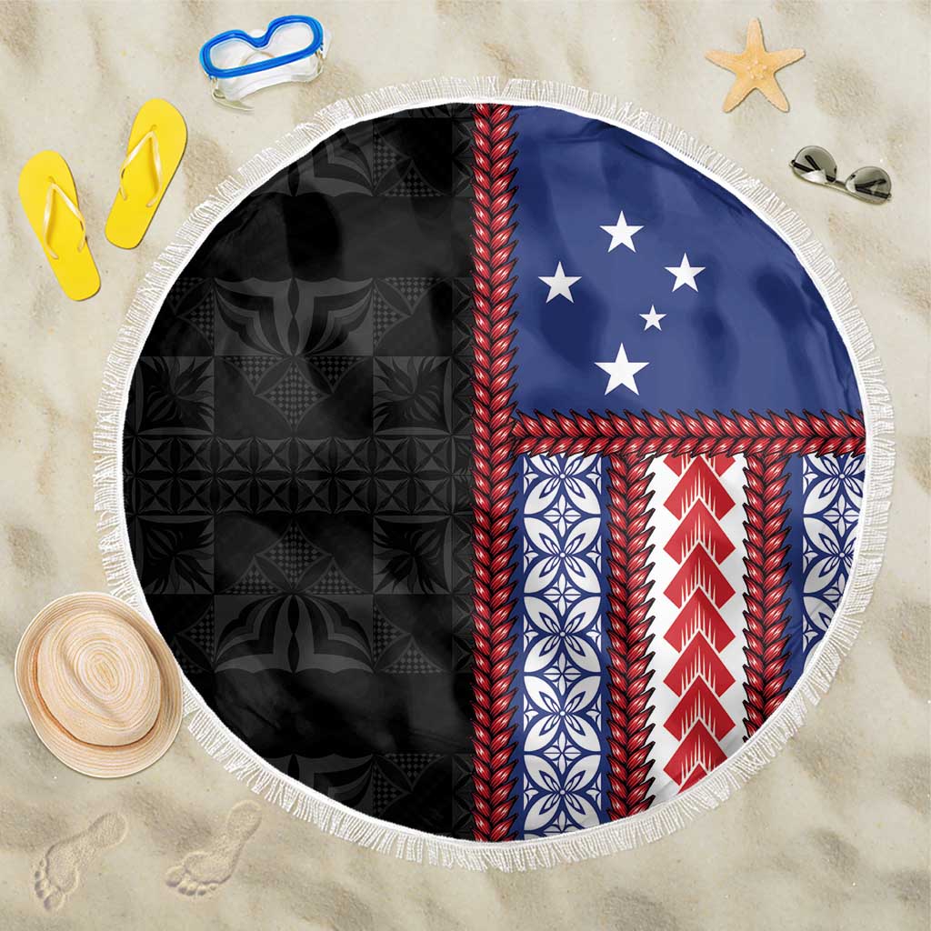 Samoa Flag Beach Blanket Ula Fala With Samoan Siapo - Polynesian Pride