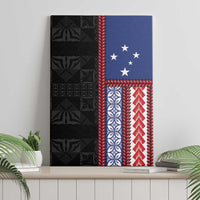 Samoa Flag Canvas Wall Art Ula Fala With Samoan Siapo - Polynesian Pride