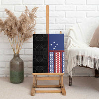 Samoa Flag Canvas Wall Art Ula Fala With Samoan Siapo - Polynesian Pride