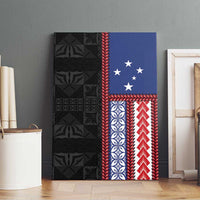 Samoa Flag Canvas Wall Art Ula Fala With Samoan Siapo - Polynesian Pride