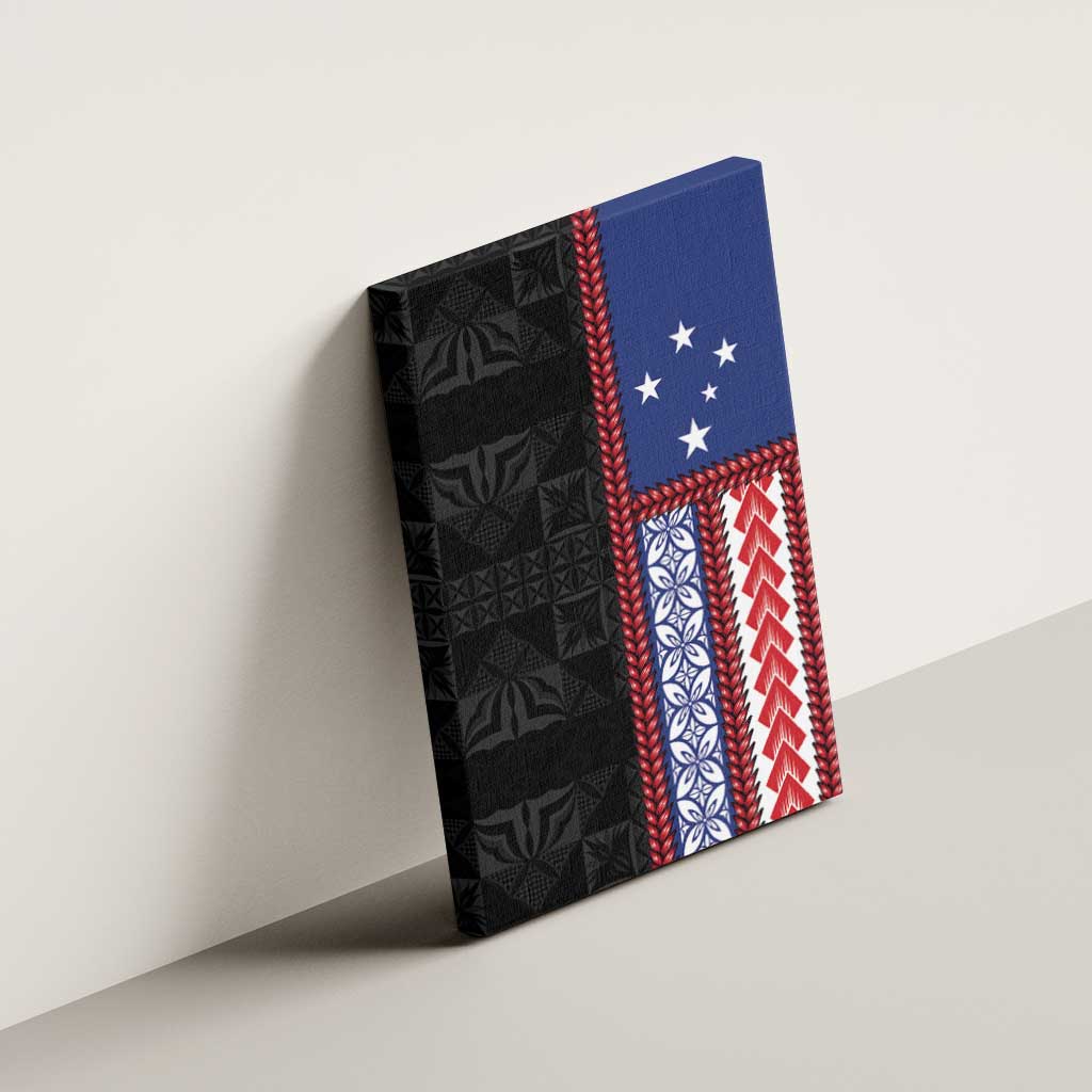 Samoa Flag Canvas Wall Art Ula Fala With Samoan Siapo - Polynesian Pride