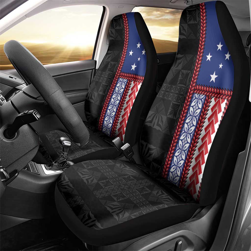 Samoa Flag Car Seat Cover Ula Fala With Samoan Siapo - Polynesian Pride