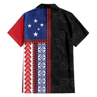 Samoa Flag Family Matching Long Sleeve Bodycon Dress and Hawaiian Shirt Ula Fala With Samoan Siapo - Polynesian Pride
