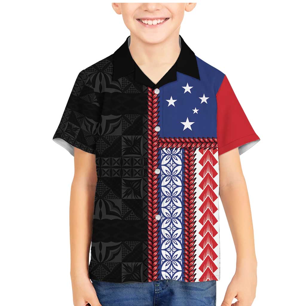 Samoa Flag Family Matching Mermaid Dress and Hawaiian Shirt Ula Fala With Samoan Siapo - Polynesian Pride