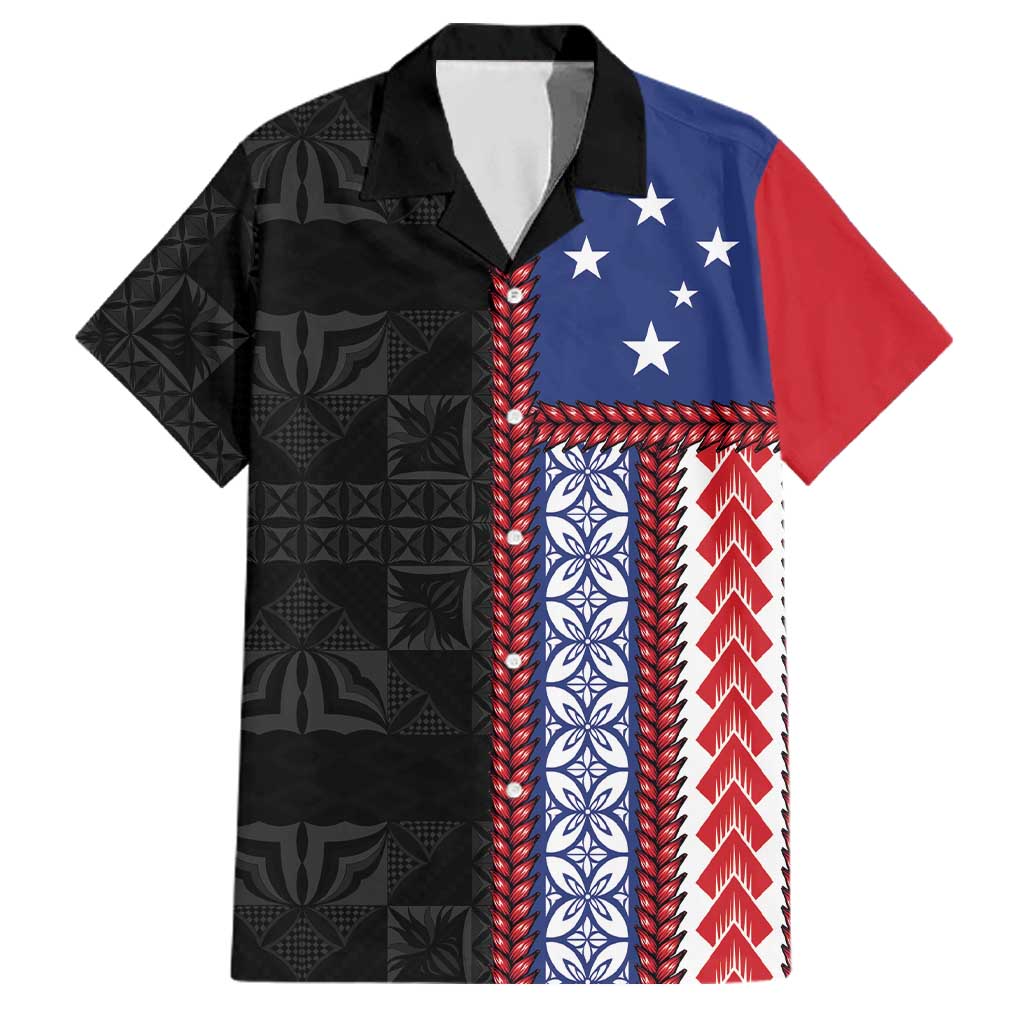 Samoa Flag Family Matching Puletasi and Hawaiian Shirt Ula Fala With Samoan Siapo - Polynesian Pride