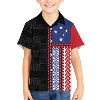 Samoa Flag Family Matching Tank Maxi Dress and Hawaiian Shirt Ula Fala With Samoan Siapo - Polynesian Pride