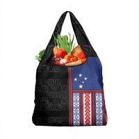 Samoa Flag Grocery Bag Ula Fala With Samoan Siapo - Polynesian Pride