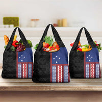 Samoa Flag Grocery Bag Ula Fala With Samoan Siapo - Polynesian Pride