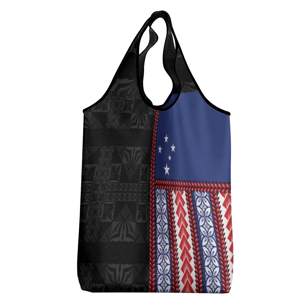 Samoa Flag Grocery Bag Ula Fala With Samoan Siapo - Polynesian Pride