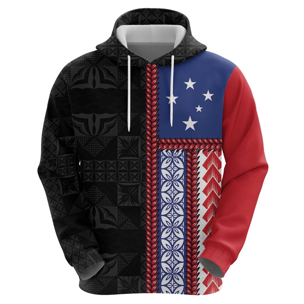 Samoa Flag Hoodie Ula Fala With Samoan Siapo LT05 - Polynesian Pride